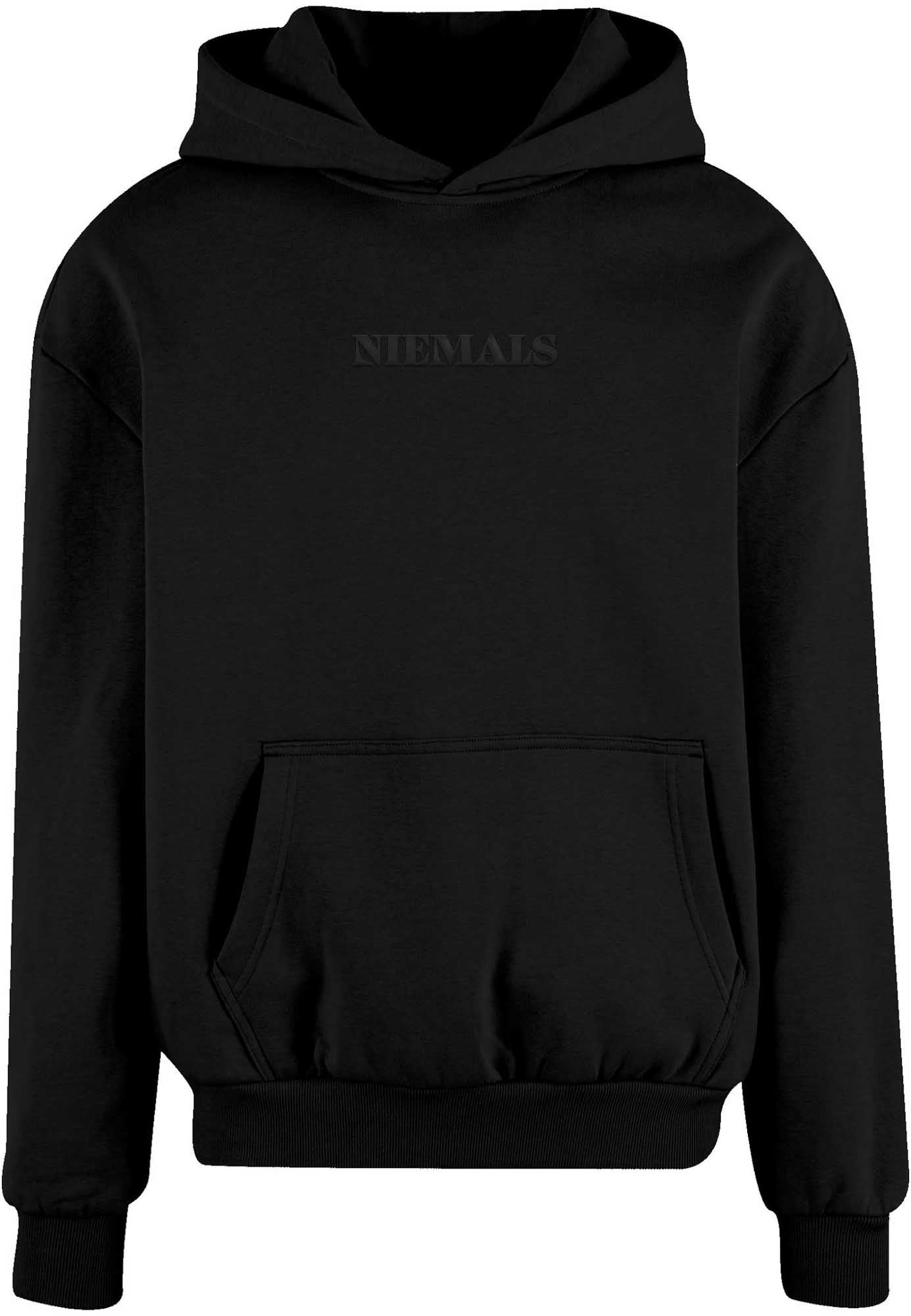 NIEMALS Heavy Oversized Hoody | Black (mit unterschiedlichen Stickfarben)