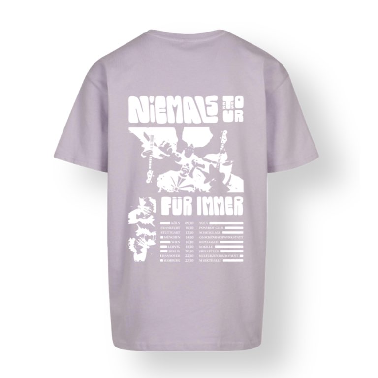 NIEMALS Heavy Oversized Tee | Lilac mit Glühbirne