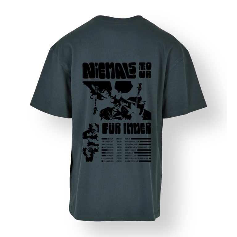 NIEMALS Heavy Oversized Tee | Bottlegreen mit Schmetterling