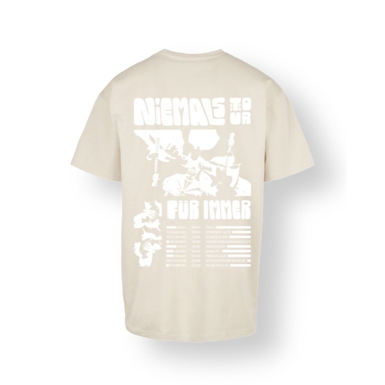 NIEMALS Heavy Oversized Tee | Sand mit Schmetterling