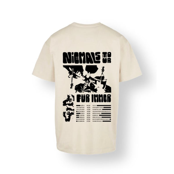 NIEMALS Heavy Oversized Tee | Sand mit Schmetterling