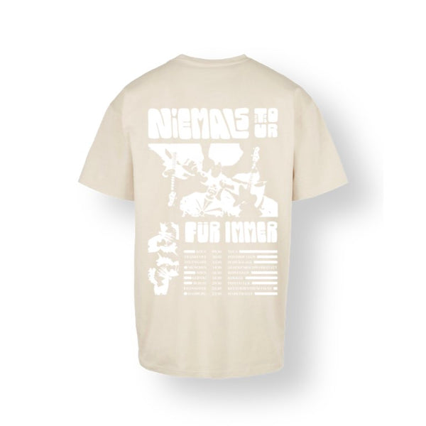 NIEMALS Heavy Oversized Tee | Sand mit Schmetterling